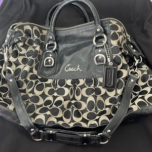 Black patent leather coach